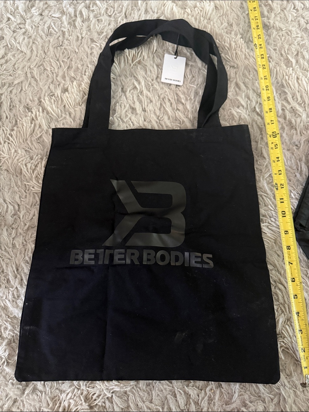 BETTER BODIES Black Logo Canvas Tote